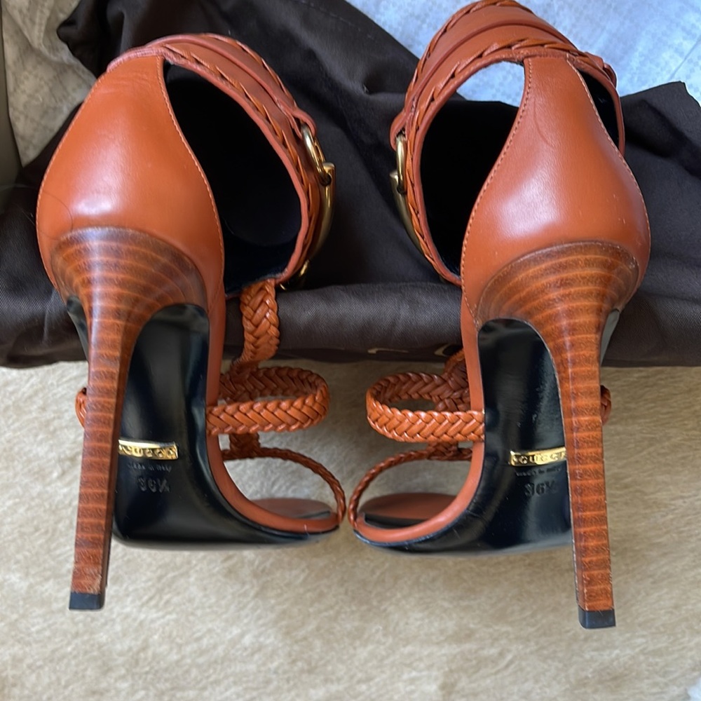 Gucci Malaga Kid Lifford Bitt Orange Size 36.5 - Picture 4 of 16